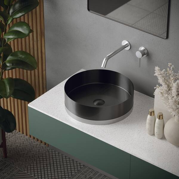 slide 2 of 15, Karran Cinox Stainless Steel Round Vessel Sink
