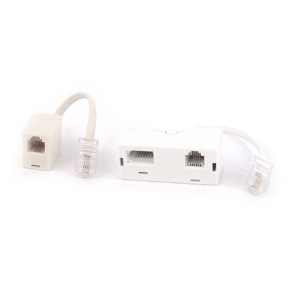 4p4c Rj11 Rj45 To Bt Rj11 M F Telephone Network Cable Connector Adapter White Overstock 18427808