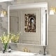 preview thumbnail 169 of 192, KIOTEE Modern Metal Frame Wall Mounted Bathroom Vanity Mirror with 5-year warranty 40x36 - White