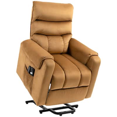 HOMCOM Electric Power Lift Recliner, Upholstered Vibration Massage Chair with Remote Control