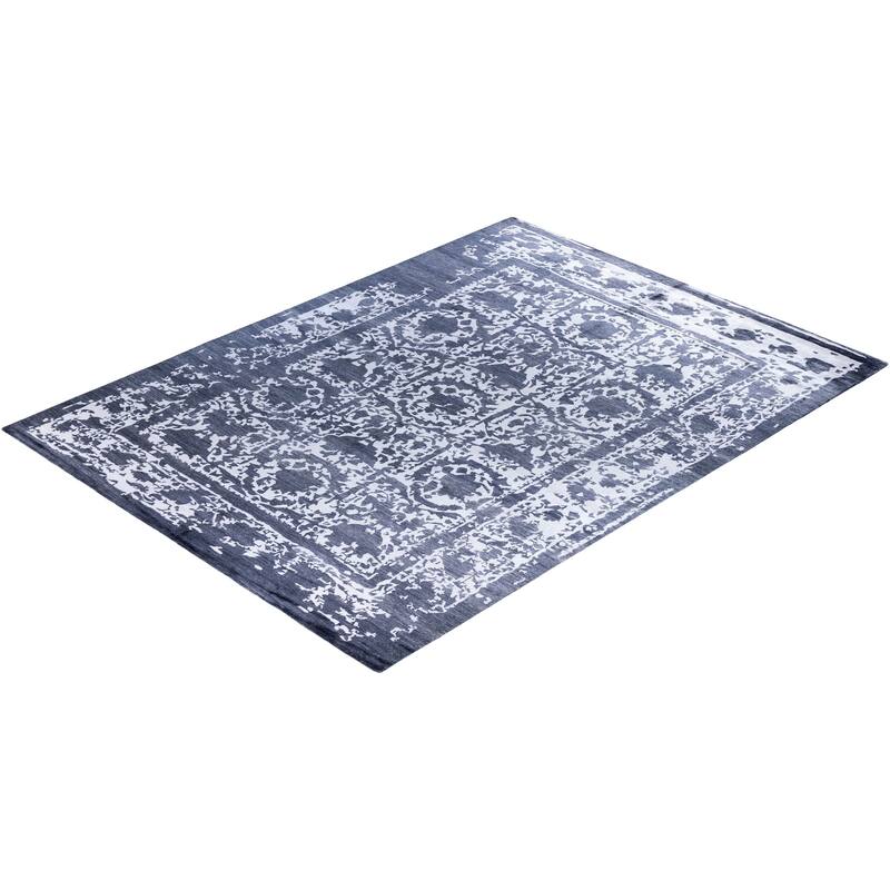 Modern One-of-a-Kind Hand-Knotted Area Rug, Blue - 9' 1" x 12' 0"