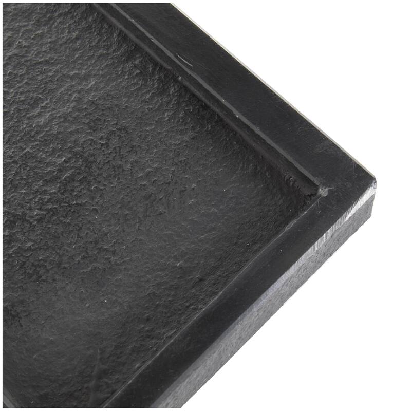 Marble Minimalistic Textured Square Living Room Decor Tray - Set of 2 Black - Roche River Decor