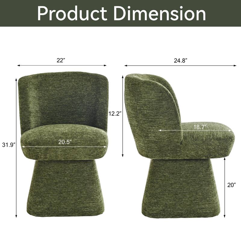 Fabric Upholstered Dining Chairs Set of 2