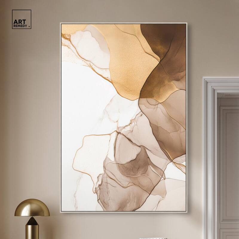 Sepia Silk Streams Canvas by Art Remedy