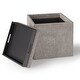 preview thumbnail 26 of 92, WYNDENHALL Townsend 17 inch Wide Contemporary Square Storage Ottoman