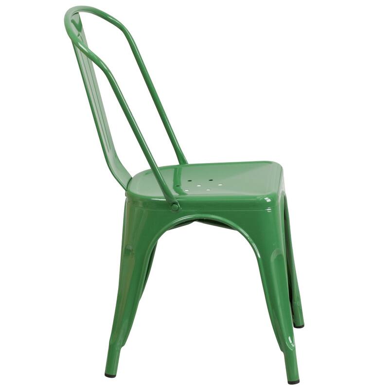 Metal Indoor/ Outdoor Stackable Bistro Chair (Set of 4)