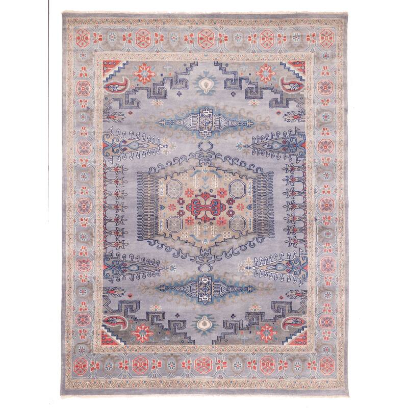 ECARPETGALLERY Hand-knotted Jules Serapi Light Denim Blue Wool Rug - 8'10 x 11'8
