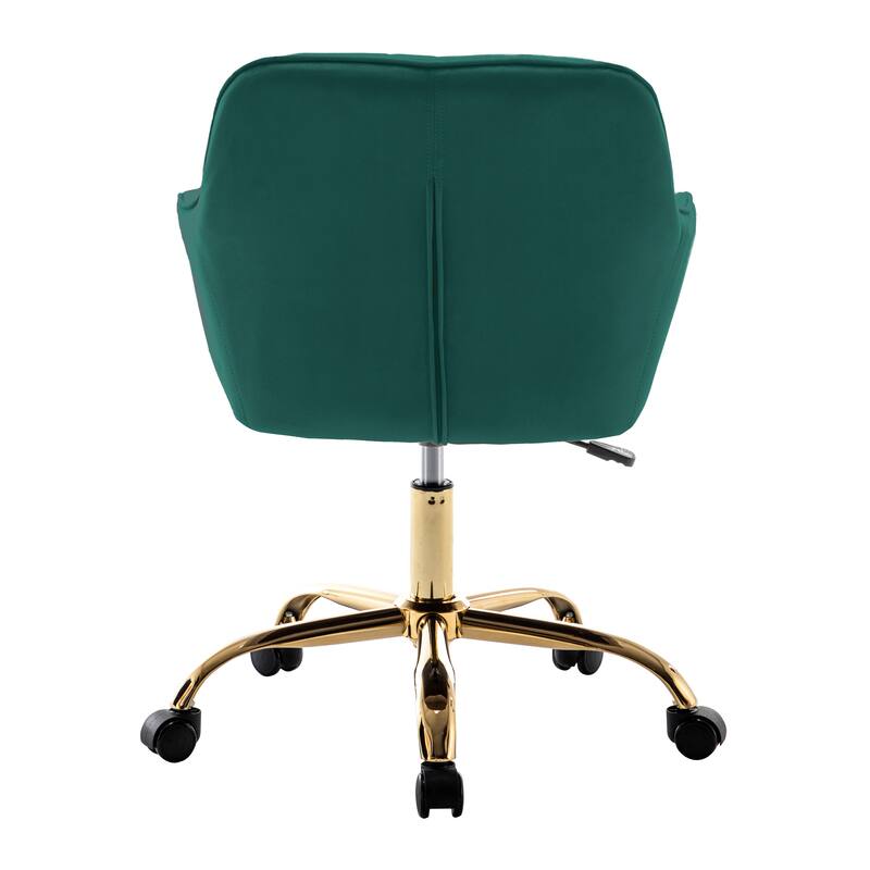 Porthos Home Belen Adjustable Office Chair, Velvet, Gold Metal Legs