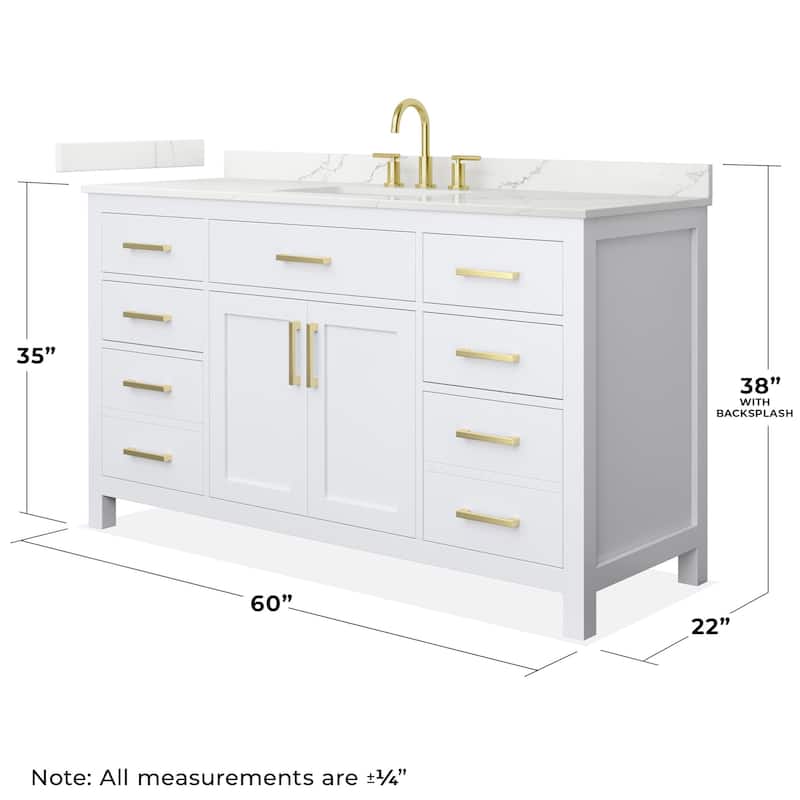 Wyndham Collection WCG2424-60S-QTZ-US3MXX Beckett 60" Free Standing