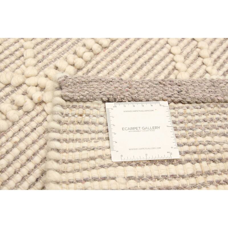 ECARPETGALLERY Braid weave Sienna Cream Wool Rug - 5'0 x 8'0