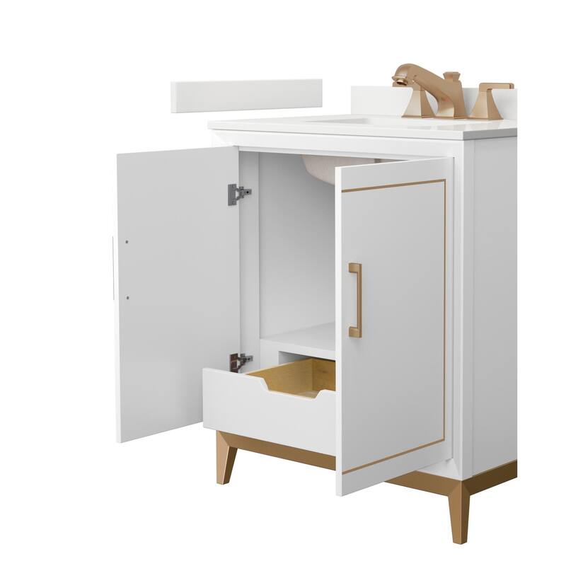 Wyndham Collection WCH515130S-QTZ-US3MXX Marlena 30" Free Standing
