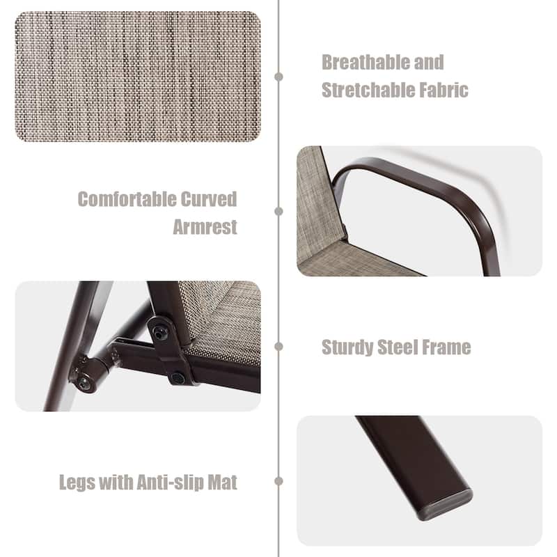 Costway 4PCS Patio Chairs Garden Deck Yard with Armrest - See Details