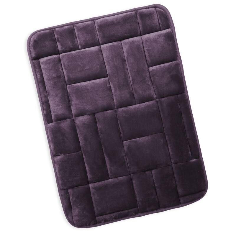 Clara Clark Ultra Soft Non Slip and Absorbent Bath Rug - Tiled Velvet Memory Foam Bath Mat