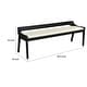 preview thumbnail 5 of 4, Kee 60 Inch Dining Bench, Black Rubberwood Frame, Low Back, Cushioned Seat