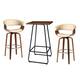 Option Brown Table & Cream PU Chairs