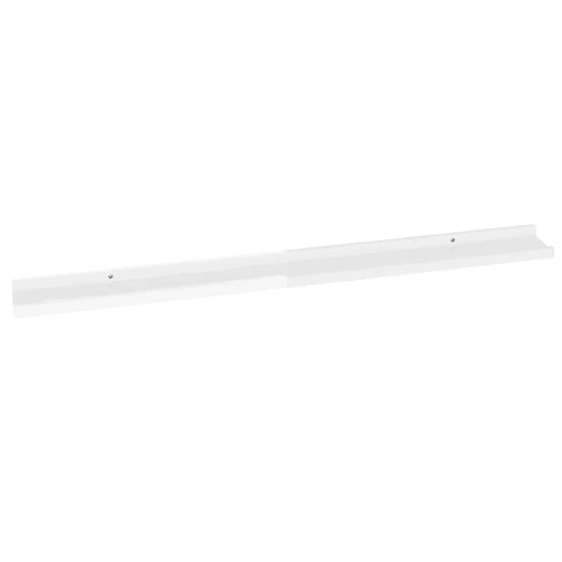 Yuli Modern Wall Shelf Set of 2, 39 Inch, White, Raised Ledge Design