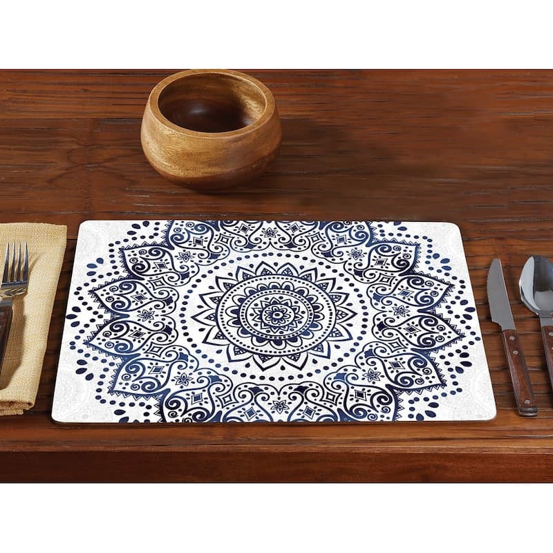 CounterArt Set of 2 Hardboard Placemats, Mandala