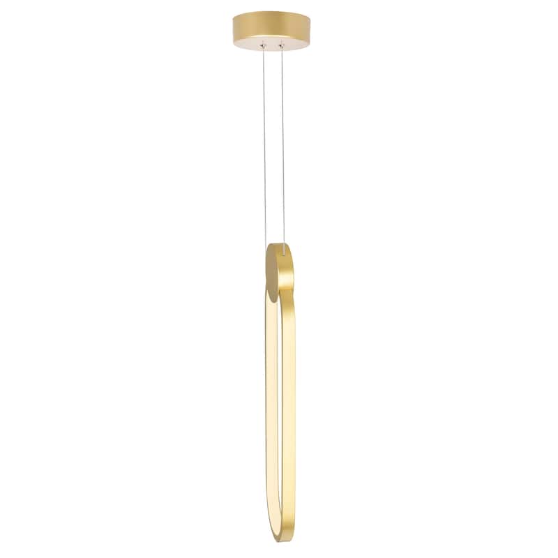 Pulley 4 in LED Satin Gold Mini Pendant - Satin Gold