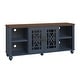 preview thumbnail 19 of 48, Vintage TV Stand with Carved Doors for Large Size TV