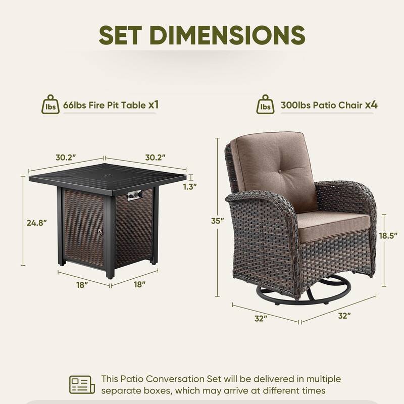 Outdoor Fire Pit Table with Chairs Set