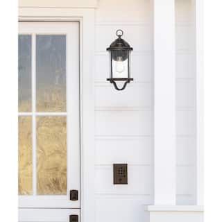 Westinghouse Lighting Isabelle One-Light Outdoor Wall Fixture, Oil Rubbed Bronze Finish with Highlights and Clear Seeded Glass