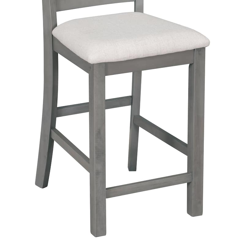 5-Piece Multi-Functional Rubber Wood Counter Height Dining Set