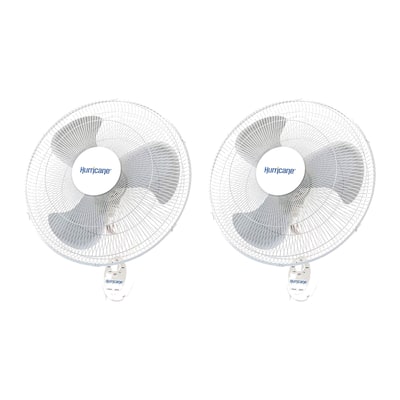 Hurricane Supreme 18 Inch 90 Degree Oscillating 3 Speed Wall Fan, White (2 Pack) - 4