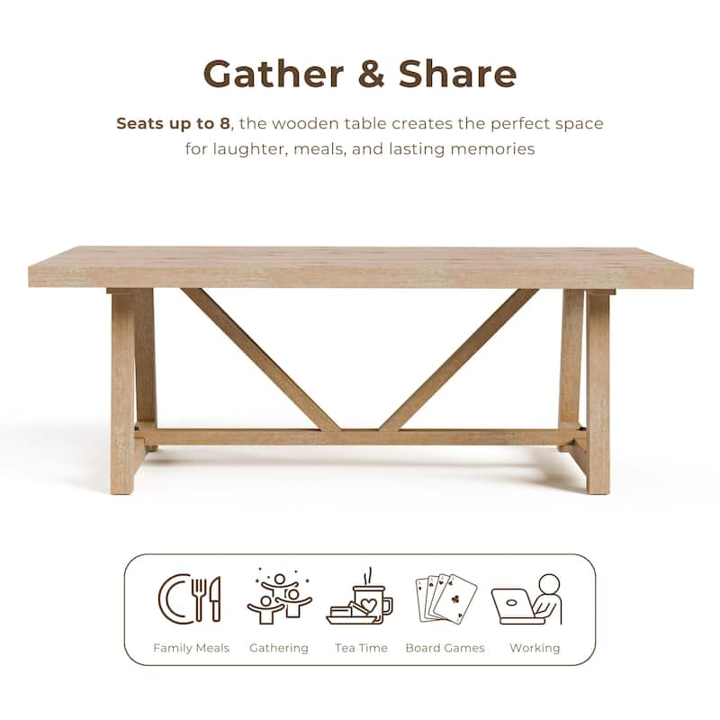 Furniture of America Rockinwel Modern 5-Piece Natural Oak Wood Dining Table Set