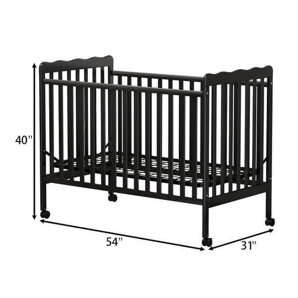dimension image slide 3 of 5, 3-In-1 Convertible Crib In Natural, Made Of Sustainable Pinewood, Non-Toxic Finish, Comes With Locking Wheels