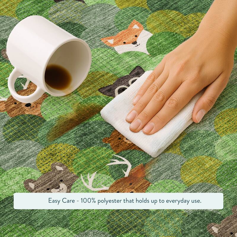 Machine Washable Indoor/ Outdoor Whimsy Critters Chantille Rug