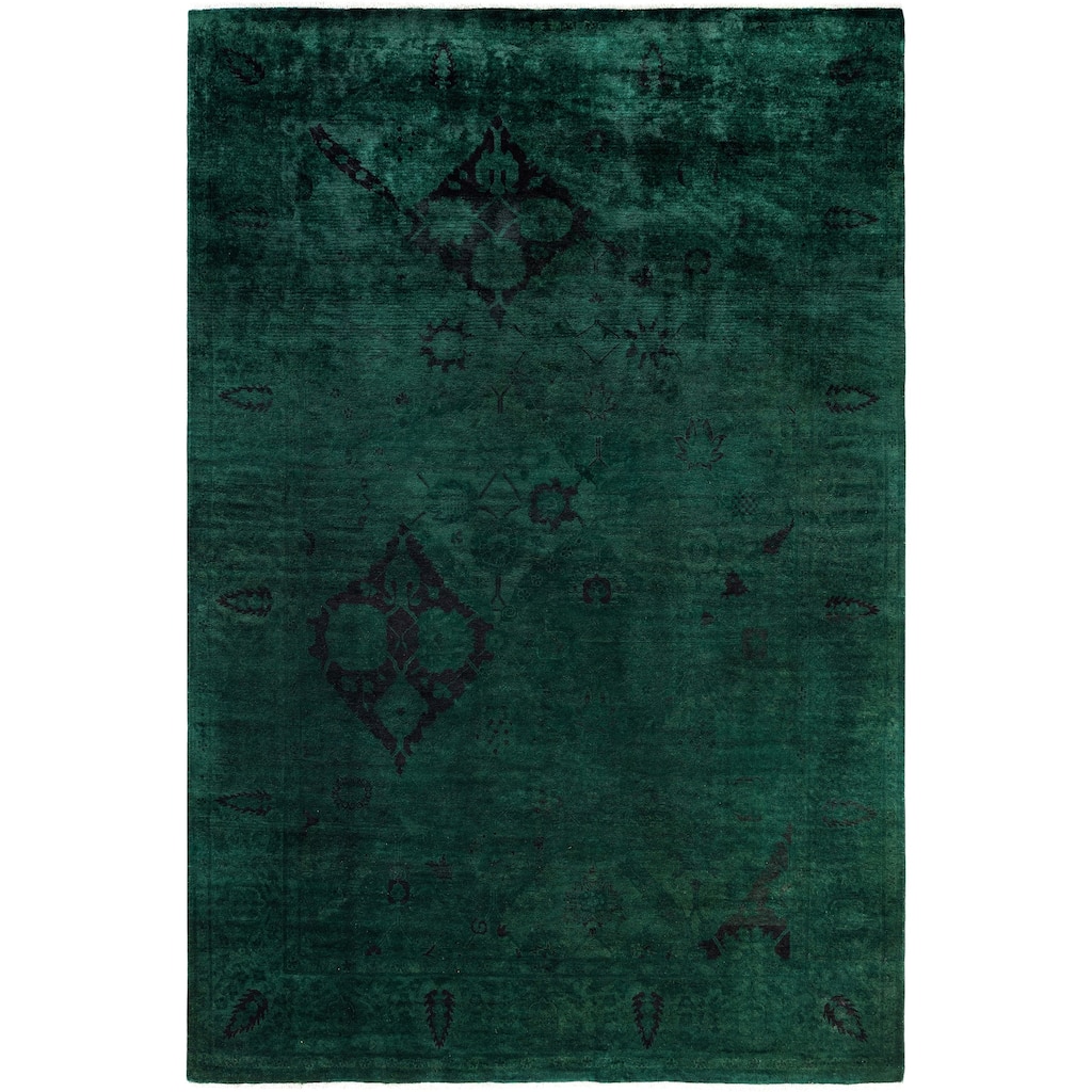 Overdyed One-of-a-Kind Hand-Knotted Area Rug - Green - 6' 0" x 8' 10"