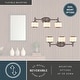 preview thumbnail 4 of 8, Carlisle 3-Light 22.25 in. W Bathroom Vanity Lighting Fixture, White Frosted Opal Glass, Dimmable LED Compatible, Reversible
