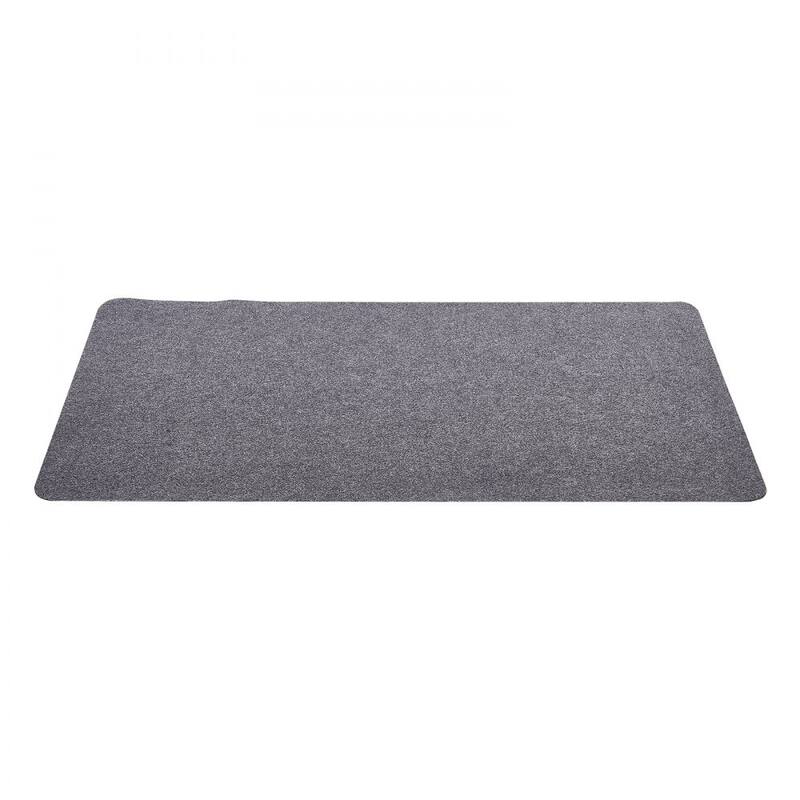 Dark Grey Gaming Chair Mat 55x35 in Polyester Non-Slip Floor Protector