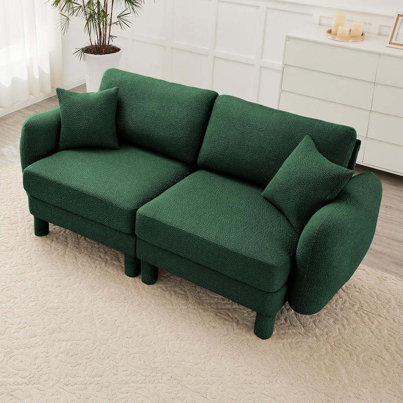 Loveseat Sofa, 78" 2-Seater Upholstered Couch Modern Sectional Couches with Shell-shaped Armrests for Living Room