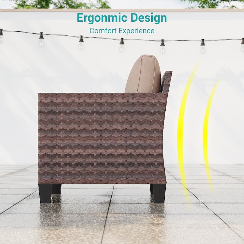 BONOSUKI Patio Outdoor Couch,3-Seater Furniture with Removable Cushion
