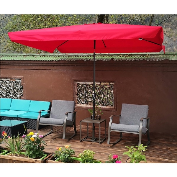 10 x 6.5ft Rectangular Patio Umbrella Outdoor Market Umbrellas
