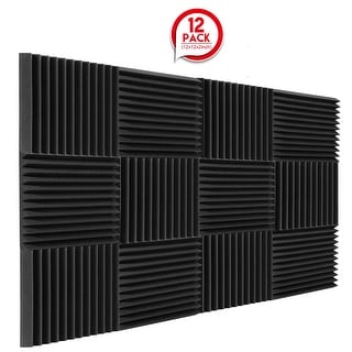 AGPTEK 12 Packs Soundproof Padding, Acoustic Foam Panels(12*12 *1.9 ...