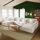preview thumbnail 2 of 15, Oversized Linen Sectional Sofa Down Filled U-Shaped Couch for Living Room Set