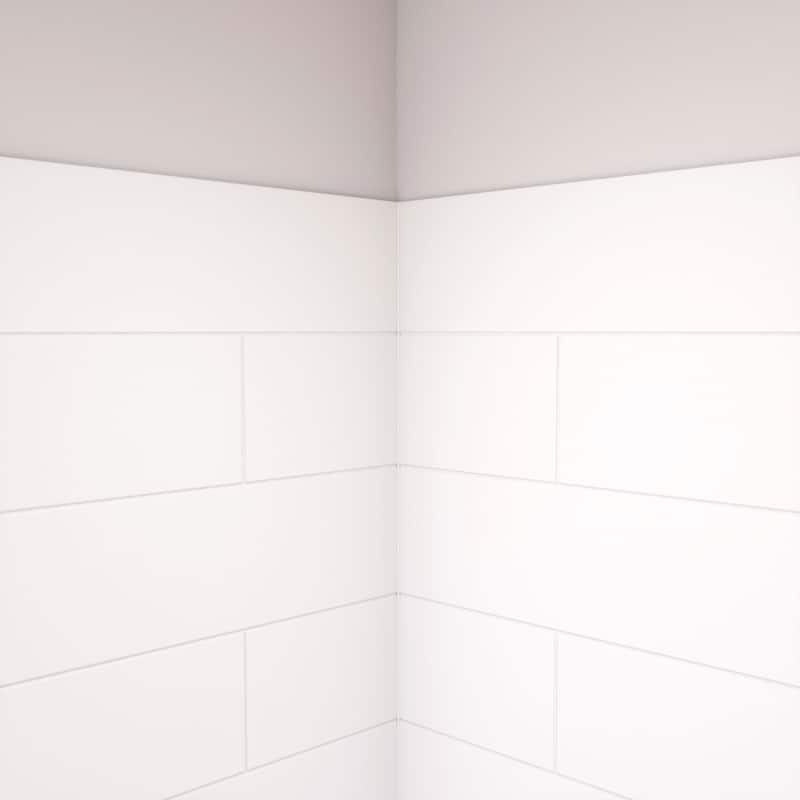 DreamLine DreamStone 36 in. D x 36 in. W x 84 in. H Corner Shower Wall Kit in White Modern Subway Pattern