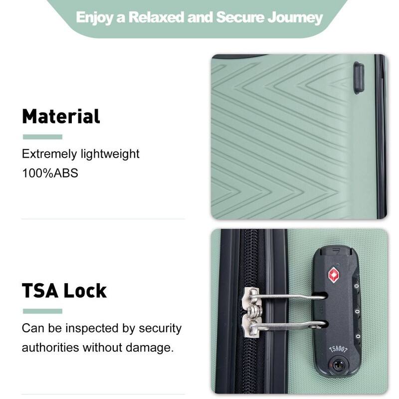 4PCS ABS Lightweight Suitcase Luggage Set with Rotating Wheels,24" and 28" with TSA Lock