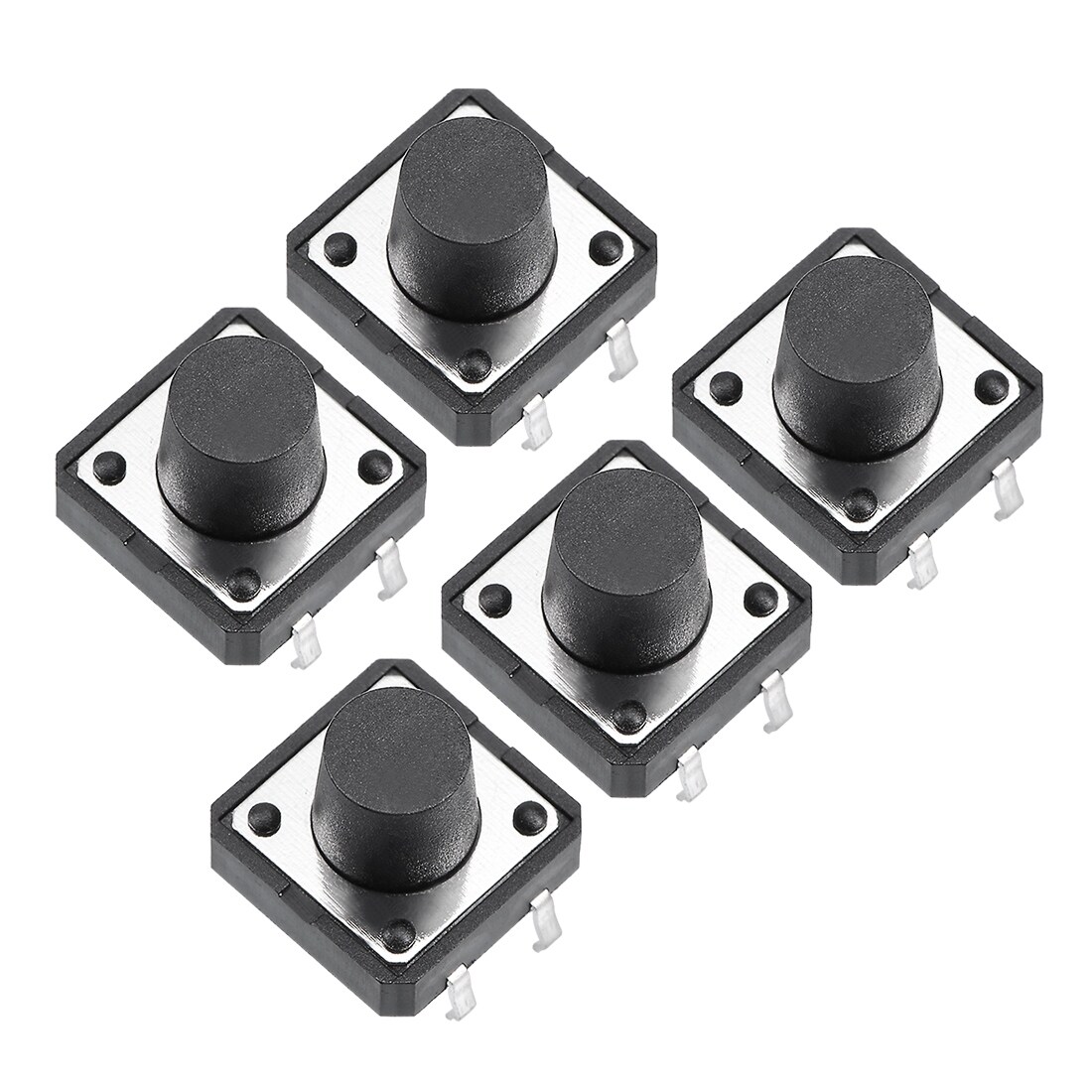 Taiss 100 Pcs 6 x 6mm x 5mm PCB Momentary Tactile Tact Push Button Switch 4 Pin DIP black 