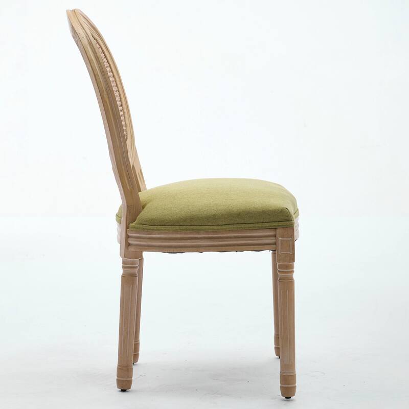 Set of 2 French Style Dining Chairs with Solid Wood Frame