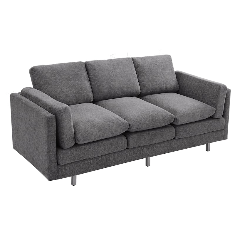 Modern 3-seater Sofa 79.5" Sofa Couch Upholstered Sofa with Dual-layer Seat Cushions for Living Room