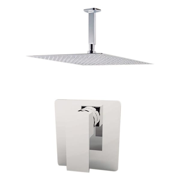 Aquamoon Milan Shower Set Brushed Nickel With 8" Showerhead and Ceiling Shower Arm