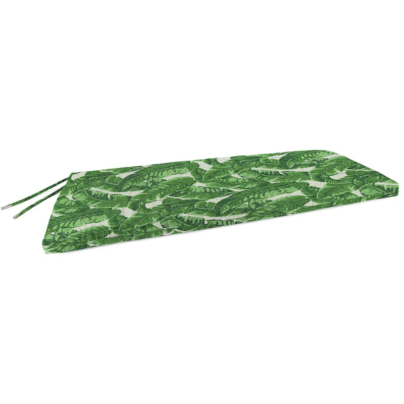 Sunbrella 48" x 18" Outdoor Bench Cushion with Ties - 18'' L x 48'' W x 3.5'' H - Tropics Jungle