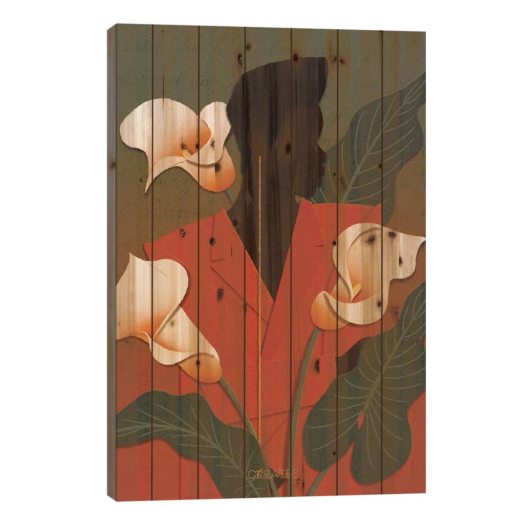 Calla Lilies Print On Wood by Taku Creates - Multi-Color
