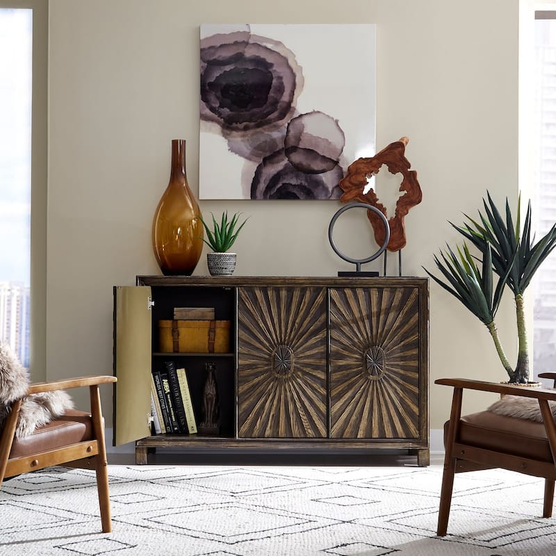 Chaucer Aged Whiskey 3 Door Accent Cabinet