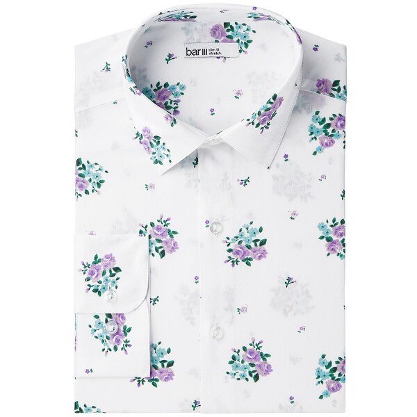 mens white patterned dress shirt