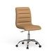preview thumbnail 16 of 76, Ripple Armless Mid Back Vinyl Office Chair Tan