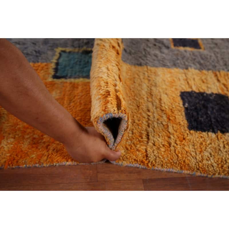 Geometric Moroccan Oriental Area Rug Handmade Multi-Color Wool Carpet - 7'1" x 10'3"